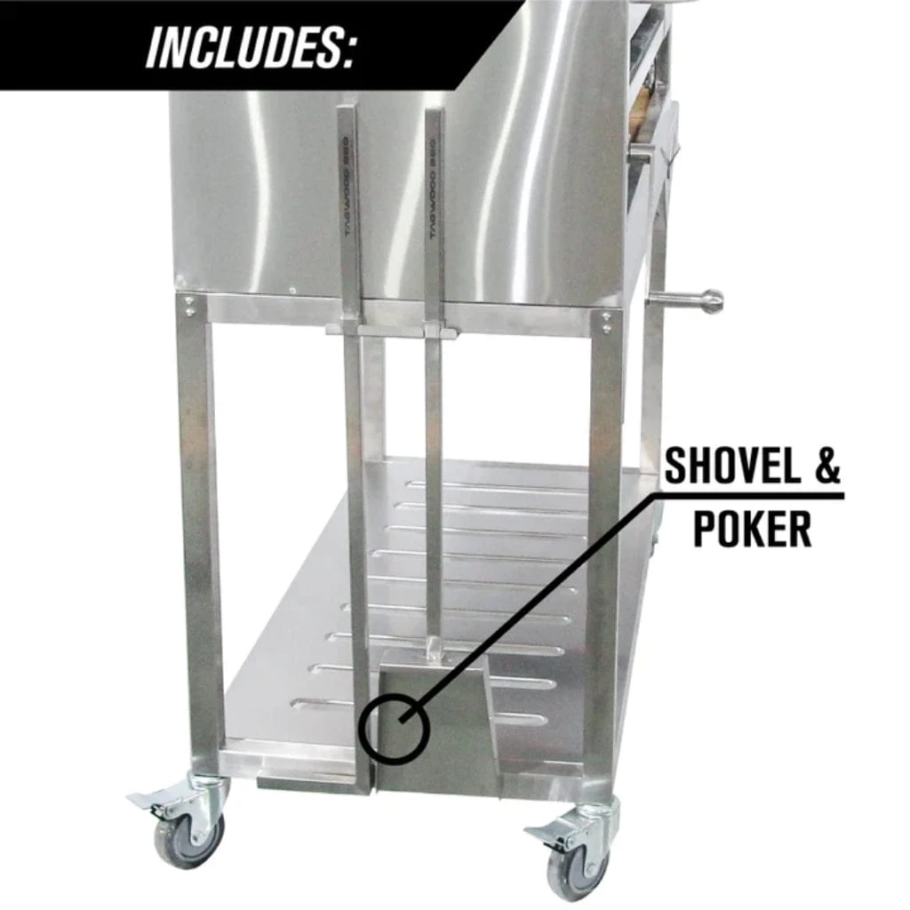 Tagwood BBQ 67" BBQ01SS All Stainless Steel Argentine Santa Maria Wood Fire & Charcoal Grill W/ Top Lid 9 Tagwood BBQ 67" BBQ01SS All Stainless Steel Argentine Santa Maria Wood Fire & Charcoal Grill W/ Top Lid - Image 9