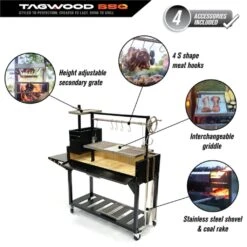 Tagwood BBQ 68" BBQ03SI Argentine Santa Maria Wood Fire & Charcoal Grill -Grill Collection Tagwood BBQ 68 BBQ03SI Argentine Santa Maria Wood Fire Charcoal Grill 14