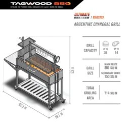 Tagwood BBQ Argentine Santa Maria BBQ03SS 68" Stainless Steel Wood Fire And Charcoal Gaucho Grill 19 Tagwood BBQ Argentine Santa Maria BBQ03SS 68" Stainless Steel Wood Fire And Charcoal Gaucho Grill -Grill Collection Tagwood BBQ Argentine Santa Maria BBQ03SS 68 Stainless Steel Wood Fire and Charcoal Gaucho Grill 7