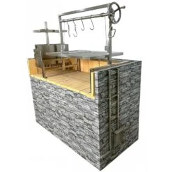 Tagwood BBQ Argentine Santa Maria BBQ09SS 40" Insert Style Stainless Steel Wood Fire And Charcoal Gaucho Grill With Firebricks, Round Grate And Extended Right Sided Height Adjustable System -Grill Collection Tagwood BBQ Argentine Santa Maria BBQ09SS 40 Insert Style Stainless Steel Wood Fire and Charcoal Gaucho Grill With Firebricks Round Grate and Extended Right Sided Height Adjustable System 11