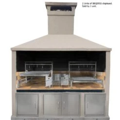 Tagwood BBQ Argentine Santa Maria BBQ09SS 40" Insert Style Stainless Steel Wood Fire And Charcoal Gaucho Grill With Firebricks, Round Grate And Extended Right Sided Height Adjustable System -Grill Collection Tagwood BBQ Argentine Santa Maria BBQ09SS 40 Insert Style Stainless Steel Wood Fire and Charcoal Gaucho Grill With Firebricks Round Grate and Extended Right Sided Height Adjustable System 17