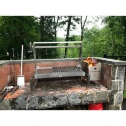 Tagwood BBQ Argentine Santa Maria BBQ09SS 40" Insert Style Stainless Steel Wood Fire And Charcoal Gaucho Grill With Firebricks, Round Grate And Extended Right Sided Height Adjustable System -Grill Collection Tagwood BBQ Argentine Santa Maria BBQ09SS 40 Insert Style Stainless Steel Wood Fire and Charcoal Gaucho Grill With Firebricks Round Grate and Extended Right Sided Height Adjustable System 18