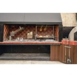Tagwood BBQ Argentine Santa Maria BBQ09SS 40" Insert Style Stainless Steel Wood Fire And Charcoal Gaucho Grill With Firebricks, Round Grate And Extended Right Sided Height Adjustable System -Grill Collection Tagwood BBQ Argentine Santa Maria BBQ09SS 40 Insert Style Stainless Steel Wood Fire and Charcoal Gaucho Grill With Firebricks Round Grate and Extended Right Sided Height Adjustable System 19
