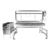 Tagwood BBQ Argentine Santa Maria BBQ09SS 40" Insert Style Stainless Steel Wood Fire And Charcoal Gaucho Grill With Firebricks, V-Shape Grate And Extended Right Sided Height Adjustable System