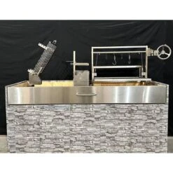 Tagwood BBQ Argentine Santa Maria BBQ09SS 40" Insert Style Stainless Steel Wood Fire And Charcoal Gaucho Grill With Firebricks, V-Shape Grate And Right Sided Height Adjustable System -Grill Collection Tagwood BBQ Argentine Santa Maria BBQ09SS 40 Insert Style Stainless Steel Wood Fire and Charcoal Gaucho Grill With Firebricks V Shape Grate and Right Sided Height Adjustable System 14