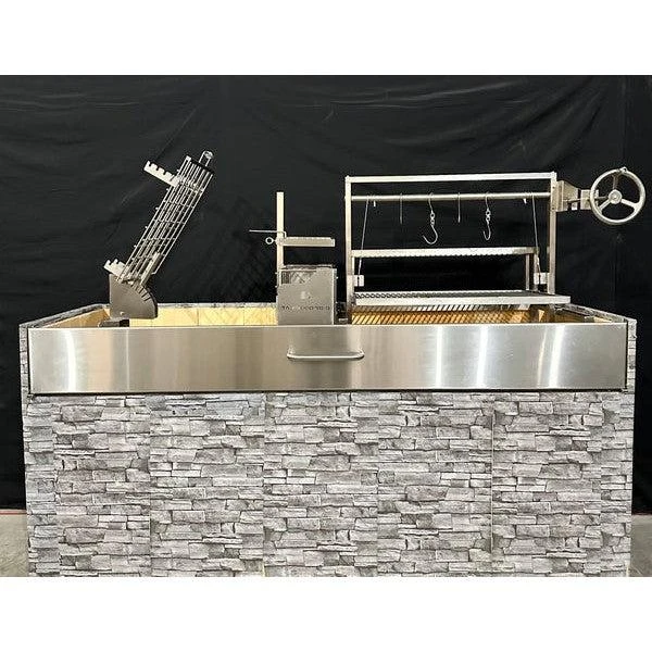 Tagwood BBQ Argentine Santa Maria BBQ09SS 40" Insert Style Stainless Steel Wood Fire And Charcoal Gaucho Grill With V-Shape Grate And Frontal Wheel Height Adjustable System 13 Tagwood BBQ Argentine Santa Maria BBQ09SS 40" Insert Style Stainless Steel Wood Fire And Charcoal Gaucho Grill With V-Shape Grate And Frontal Wheel Height Adjustable System - Image 13