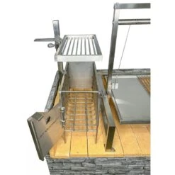 Tagwood BBQ Argentine Santa Maria BBQ09SS 40" Insert Style Stainless Steel Wood Fire And Charcoal Gaucho Grill With V-Shape Grate And Right Sided Height Adjustable System -Grill Collection Tagwood BBQ Argentine Santa Maria BBQ09SS 40 Insert Style Stainless Steel Wood Fire and Charcoal Gaucho Grill With V Shape Grate and Right Sided Height Adjustable System 7