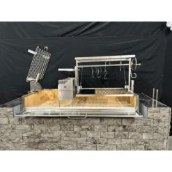 Tagwood BBQ Argentine Santa Maria BBQ28SS 73" Stainless Steel Built-In Wood Fire And Charcoal Gaucho Grill -Grill Collection Tagwood BBQ Argentine Santa Maria BBQ28SS 73 Stainless Steel Built In Wood Fire and Charcoal Gaucho Grill 3