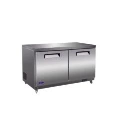 Valpro 16 Cu.ft. 61" Stainless Steel Solid 2-Door Under-Counter Freezer