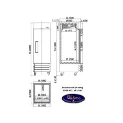 Valpro 23 Cu.ft. Stainless Steel Reach-In Single Solid Door Freezer -Grill Collection Valpro 23 cu ft Stainless Steel Reach In Single Solid Door Freezer 3