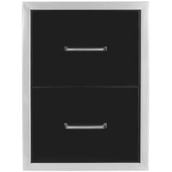 Wildfire 16" X 22" Black Stainless Steel Outdoor Double Door